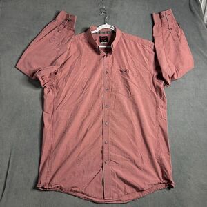 Relentless Wrangler Mens Size 2XL XXL Button Up‎ Shirt Red Plaid Long Sleeve